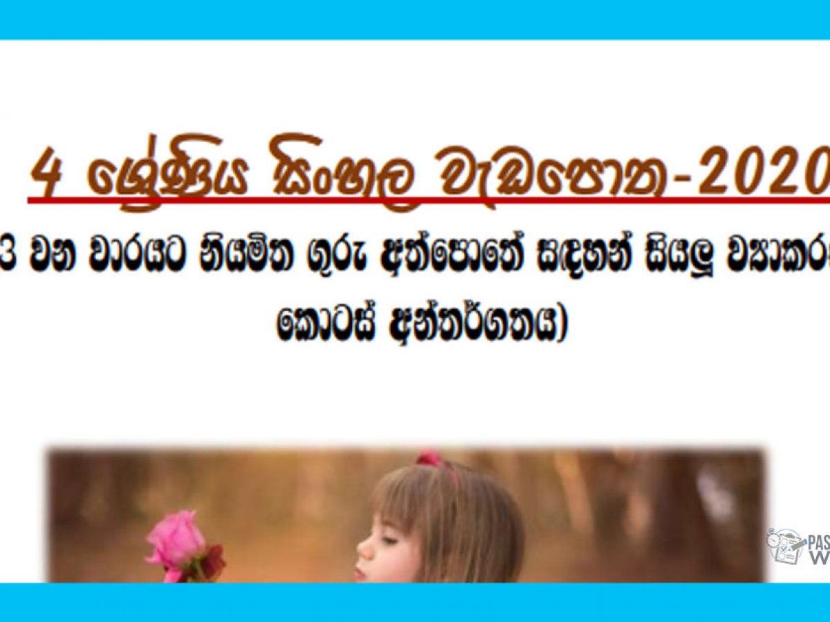 grade 04 sinhala grammar workbook 2020