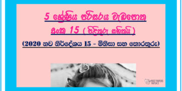 Grade 05 Environment Unit 15 | Minisa saha Thorathuru Workbook (15)