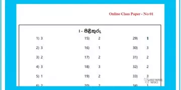 Grade 05 | Examination For Grade Five Students (Model Paper Answer) – 01
