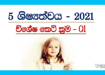 Grade 05 Scholarship Exam | Strategies 01 – 2021