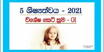 Grade 05 Scholarship Exam | Strategies 01 – 2021