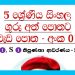 Grade 05 Sinhala | Workbook (01)