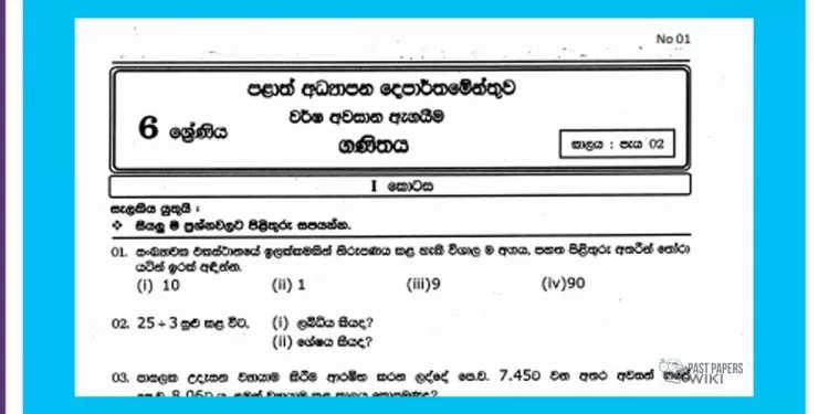 Grade 06 Mathematics | 3rd Term Test (1)