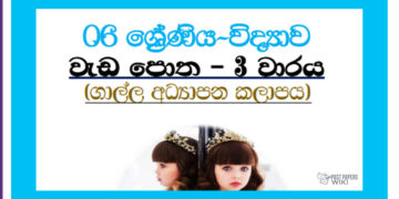 Grade 06 Science | Workbook 3rd Term – Galle Education Zone