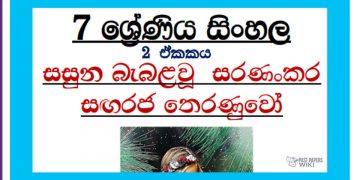 Grade 07 Sinhala Unit 02 | Sasuna Bebalawu Saranankara Sangaraja Theranuwo