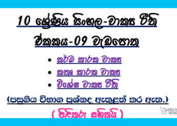 Grade 10 Sinhala Unit 09 | Wakya Riithi workbook