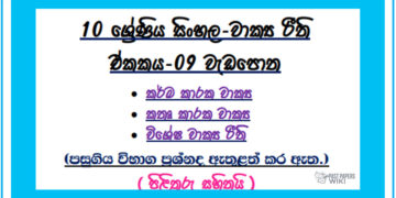 Grade 10 Sinhala Unit 09 | Wakya Riithi workbook