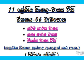 Grade 11 Sinhala Unit 06 | Wakya Riithi