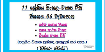 Grade 11 Sinhala Unit 06 | Wakya Riithi