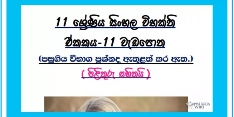 Grade 11 Sinhala Unit 11 | Vibakthi Workbook