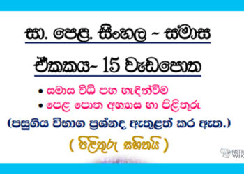 Grade 11 Sinhala Unit 15 | Samasa Workbook