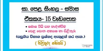 Grade 11 Sinhala Unit 15 | Samasa Workbook
