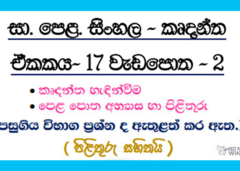 O/L Sinhala – Unit 17 | Participle