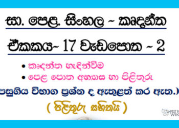 O/L Sinhala – Unit 17 | Thaddhitha