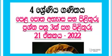 Diga Menima Grade 04 Mathematics Unit 21 | Questions Ans Answers