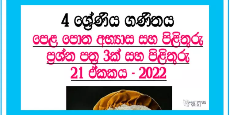 Diga Menima Grade 04 Mathematics Unit 21 | Questions Ans Answers