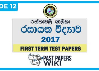 Rathnavali Balika College Chemistry 1st Term Test paper 2017 - Grade 12