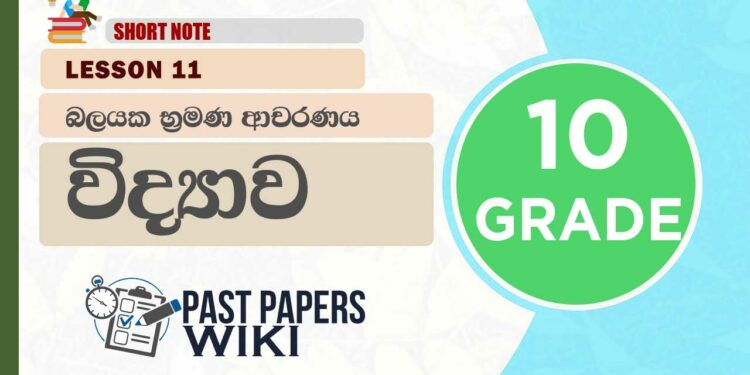 Balayaka Bramana Acharanaya – Grade 10 Science Lesson 11 | Short Note