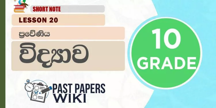 Praweniya – Grade 10 Science Lesson 20 | Short Note