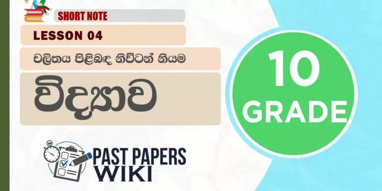 Chalithaya Pilibada Newton Niyama – Grade 10 Science Lesson 04 | Short Note