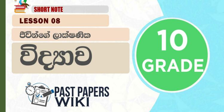Jeevinge Lakshanika – Grade 10 Science Lesson 08 | Short Note