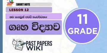 Grade 11 Home Economics | Lesson 12 | Nawa Yawuwana Awadiye Sanwardanaya Short Note