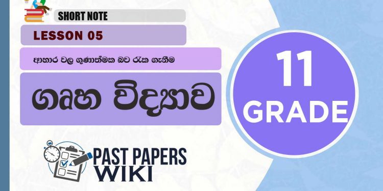 Grade 11 Home Economics | Lesson 05 | Aharawala Gunathmakabawa Rekagenima Short Note