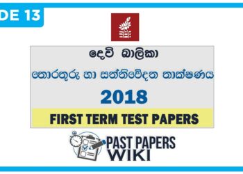 Devi Balika College Information And Communication Technology 1st Term Test paper 2018 - Grade 13