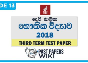 Devi Balika College Physics 3rd Term Test paper 2018 - Grade 13