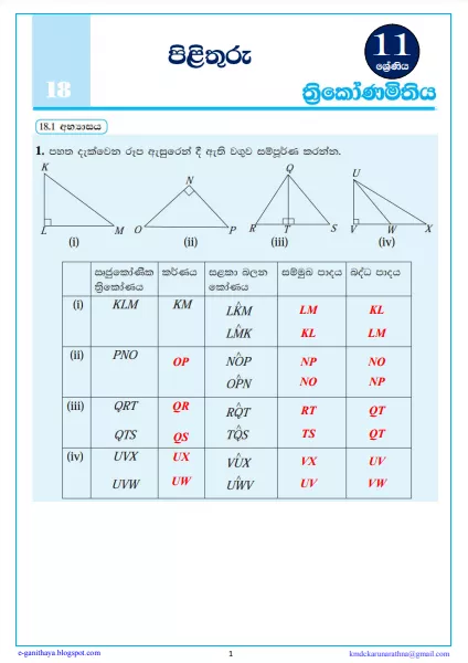 TRIGONOMETRY (Thrikonamithiya) | Grade 11 Maths Textbook Answers
