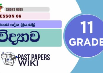 Manawa Deha Kriyawali short note | Grade 11 Science | Lesson 06