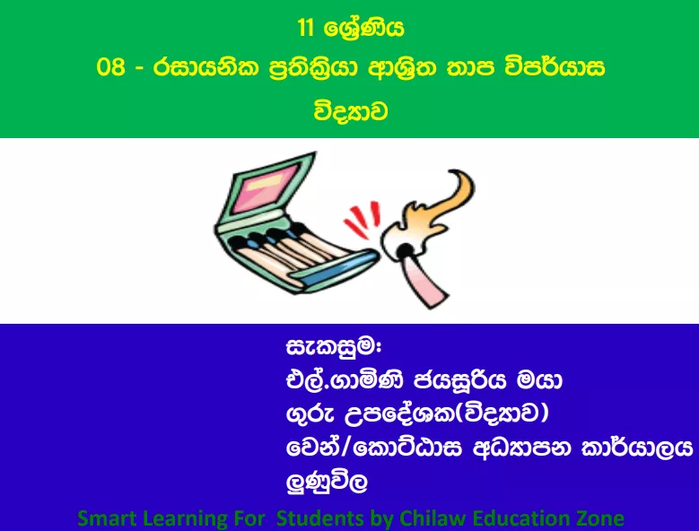 Rasayanika Prathikriya Asritha Thapa Viparyasa short note | Grade 11 Science | Lesson 08