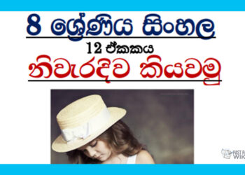 Grade 08 Sinhala Unit 12 | Niweradiwa Kiyawamu