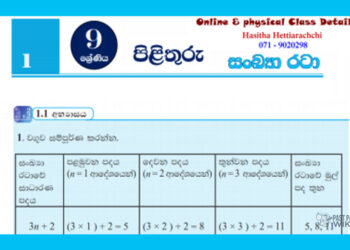 Grade 09 Mathematics Unit 01 | Number Patterns – textbook exercises