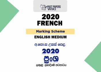 2020 A/L French Marking Scheme – English Medium