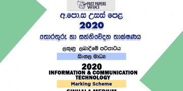 2020 A/L Information And Communication Technology Marking Scheme – Sinhala Medium