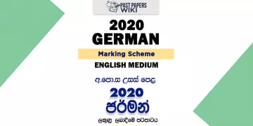 2020 A/L German Marking Scheme – English Medium