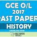 G.C.E Ordinary Level Examination History Official Past Paper 2017