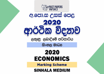 2020 A/L Economics Marking Scheme – Sinhala Medium