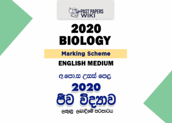 2020 A/L Biology Marking Scheme – English Medium