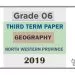 Grade 06 Geography 3rd Term Test Paper 2019 English Medium – North Western Province