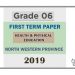 Grade 06 Health 1st Term Test Paper 2019 English Medium – North Western Province