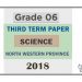 Grade 06 Science 3rd Term Test Paper 2018 English Medium – North Western Province