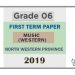 Grade 06 Western Music 1st Term Test Paper 2019 English Medium – North Western Province