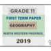 Grade 11 Geography 1st Term Test Paper 2019 English Medium – North Western Province