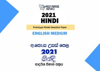 2021 A/L Hindi Model Paper | English Medium