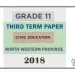 Grade 11 Civic Education 3rd Term Test Paper 2018 English Medium – North Western Province
