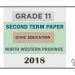 Grade 11 Civic Education 2nd Term Test Paper 2018 English Medium – North Western Province
