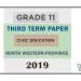 Grade 11 Civic Education 3rd Term Test Paper 2019 English Medium – North Western Province