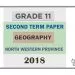 Grade 11 Geography 2nd Term Test Paper 2018 English Medium – North Western Province
